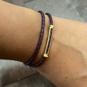18 Carat bracelet with real leather